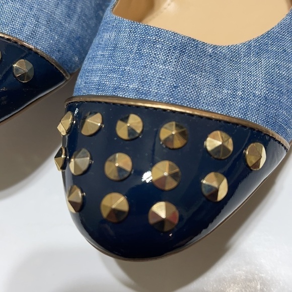 NWT J.Crew Emma Studded Cap Toe Fabric Ballet Shoe Size 6 - Picture 6 of 14